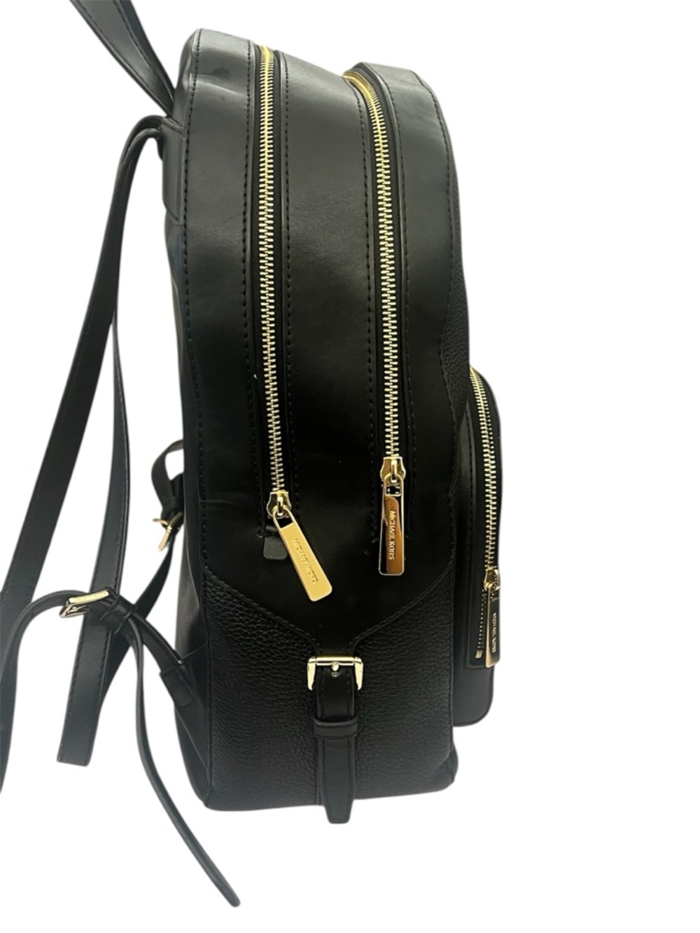 Michael Kors Black Leather Backpack with Gold Hardware - Picture 5 of 8